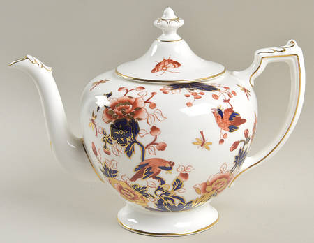 Hong Kong (Old Backstamp, Rust Flowers) Teapot & Lid