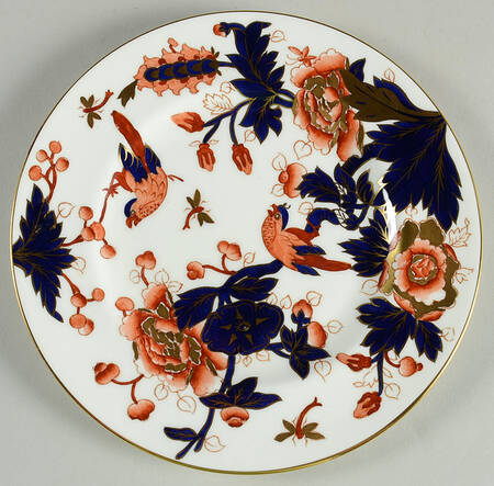 Hong Kong (Old Backstamp, Rust Flowers) Salad Plate