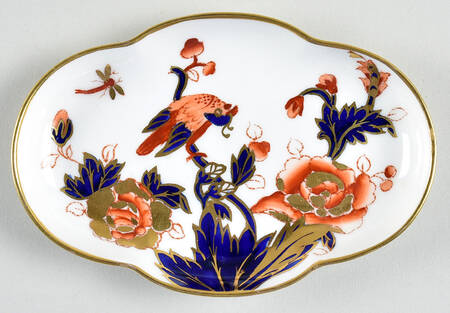 Hong Kong (Old Backstamp, Rust Flowers) Silver Tray