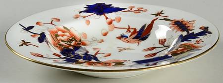 Hong Kong (Old Backstamp, Rust Flowers) Rim Soup Bowl by Coalport