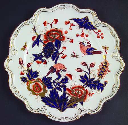 Hong Kong (Old Backstamp, Rust Flowers) Sheffield Dessert Plate