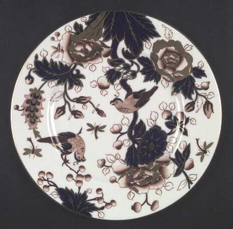 Hong Kong (Old Backstamp, Rust Flowers) Dinner Plate
