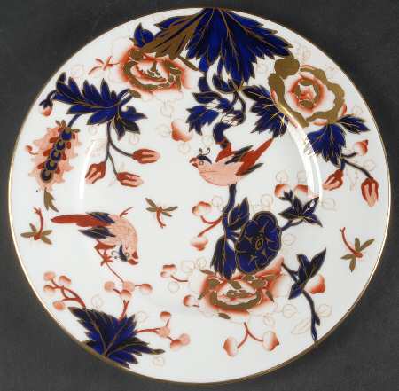 Hong Kong (Old Backstamp, Rust Flowers) Luncheon Plate