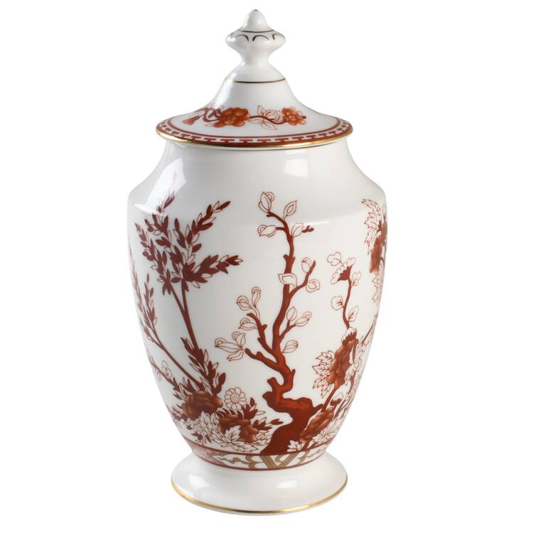 Indian Tree Coral (Scalloped) Footed Urn with Lid
