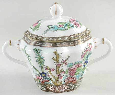 Indian Tree Multicolor (Scalloped, Older) Sugar Bowl & Lid
