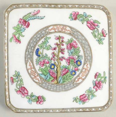 Indian Tree Multicolor (Scalloped, Older) Square Tea Tile