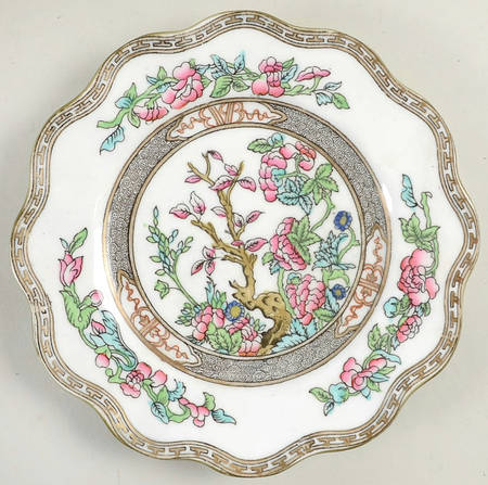 Indian Tree Multicolor (Scalloped, Older) Dessert/Pie Plate