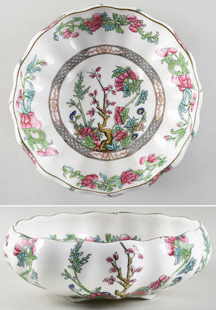 Indian Tree Multicolor (Scalloped, Older) Footed Bon Bon