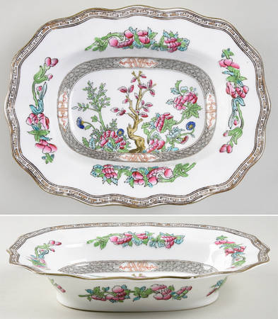 Indian Tree Multicolor (Scalloped, Older) 9" Oval Vegetable Bowl
