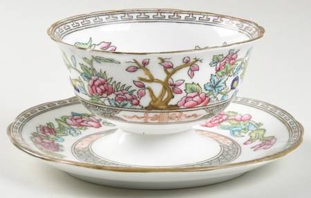 Indian Tree Multicolor (Scalloped, Older) Mayonnaise with Attached Underplate