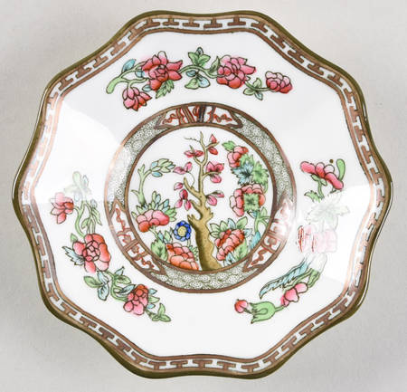 Indian Tree Multicolor (Scalloped, Older) Saucer for Flat Bouillon Cup