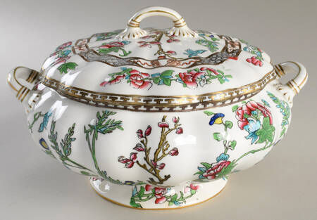 Indian Tree Multicolor (Scalloped, Older) Tureen &  Lid
