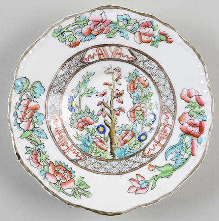 Indian Tree Multicolor (Scalloped, Older) Saucer for Flat Cup