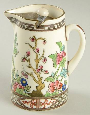 Indian Tree Multicolor (Scalloped, Older) Individual Syrup & Metal Lid