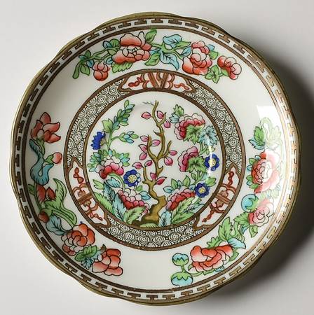 Indian Tree Multicolor (Semi Scalloped) Saucer for Footed Cup