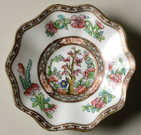 Indian Tree Multicolor (Scalloped, Older) Saucer for Flat Demitasse Cup