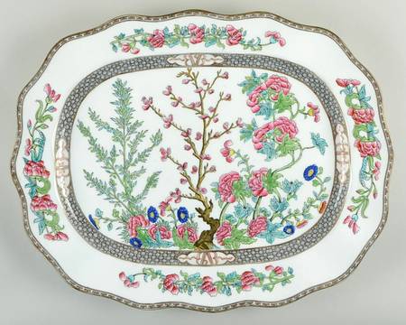 Indian Tree Multicolor (Scalloped, Older) 20" Oval Serving Platter
