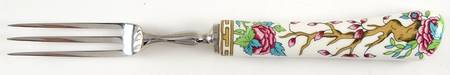 Indian Tree Multicolor (Scalloped, Older) Individual Fruit Fork with Stainless Tines