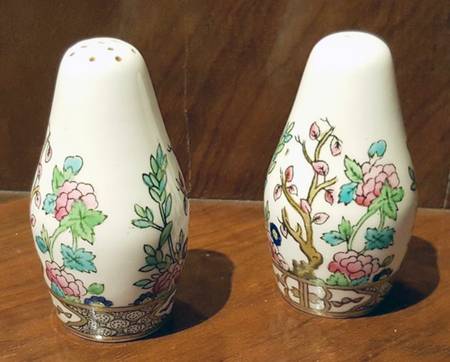 Indian Tree Multicolor (Scalloped, Older) Salt & Pepper Set