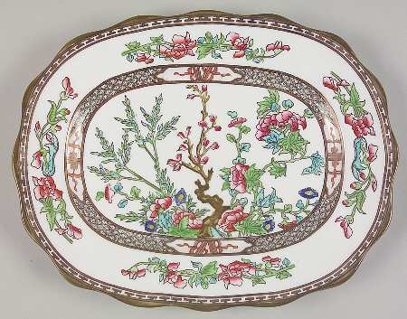 Indian Tree Multicolor (Scalloped, Older) 11" Oval Serving Platter by Coalport