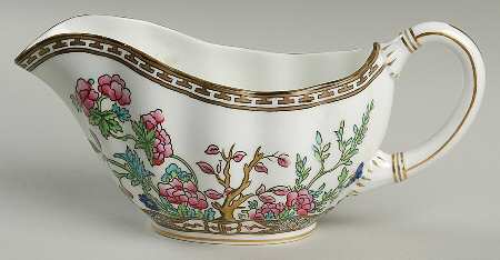 Indian Tree Multicolor (Scalloped, Older) Gravy Boat