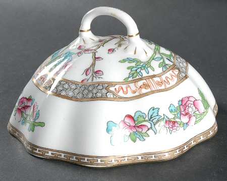 Indian Tree Multicolor (Scalloped, Older) Lid for Round Butter