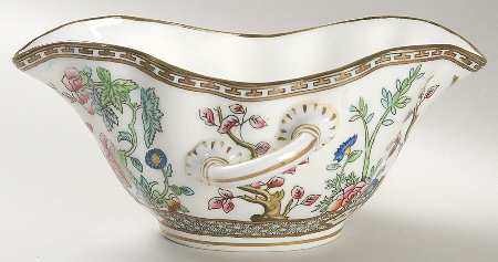 Indian Tree Multicolor (Scalloped, Older) Open Sauce Boat