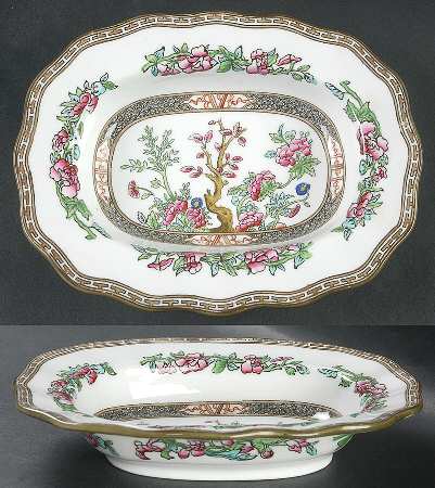 Indian Tree Multicolor (Scalloped, Older) 8" Oval Vegetable Bowl