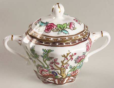 Indian Tree Multicolor (Scalloped, Older) Mini Sugar Bowl & Lid