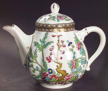 Indian Tree Multicolor (Scalloped, Older) Teapot & Lid