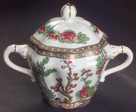 Indian Tree Multicolor (Scalloped, Older) Oversize Sugar Bowl & Lid