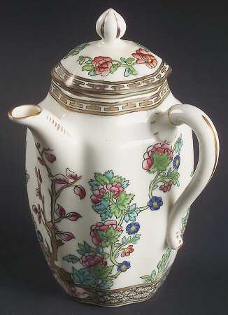 Indian Tree Multicolor (Scalloped, Older) Mini Coffee Pot & Lid