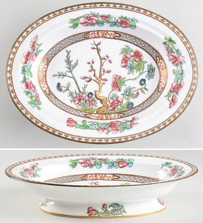 Indian Tree Multicolor (Smooth Edge) Oval Vegetable No Lid