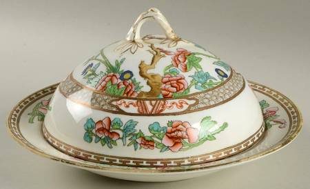 Indian Tree Multicolor (Smooth Edge) Muffin Dish & Lid