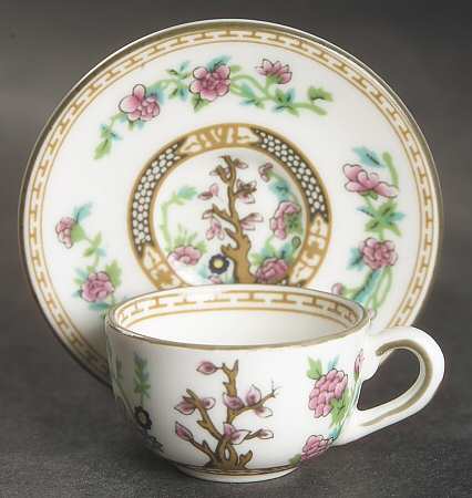Indian Tree Multicolor (Smooth Edge) Miniature Cup and Saucer Set