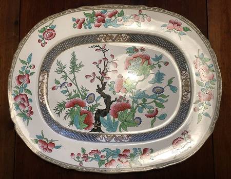 Indian Tree Multicolor (Semi Scalloped) 21" Oval Serving Platter