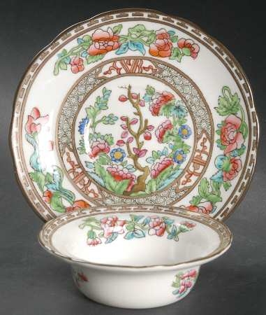 Indian Tree Multicolor (Semi Scalloped) Ramekin & Saucer Set