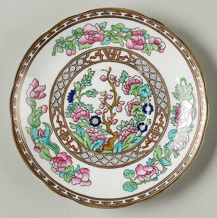 Indian Tree Multicolor (Semi Scalloped) Saucer for Footed Cup