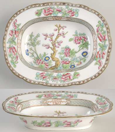 Indian Tree Multicolor (Semi Scalloped) 9" Oval Vegetable Bowl