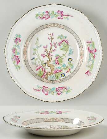 Indian Tree (Beaded) Large Rim Soup Bowl