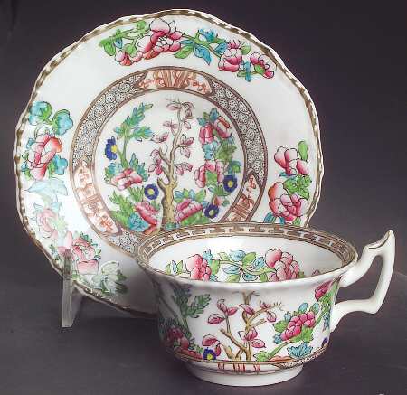 Indian Tree (Beaded) Flat Cup & Saucer Set