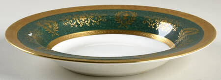 Lady Anne Green Rim Soup Bowl by Coalport