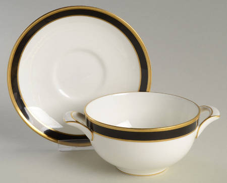 Lynton Footed Cream Soup Bowl & Saucer Set