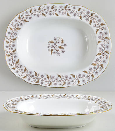 Minerva White (No Raised Edge) 9" Oval Vegetable Bowl