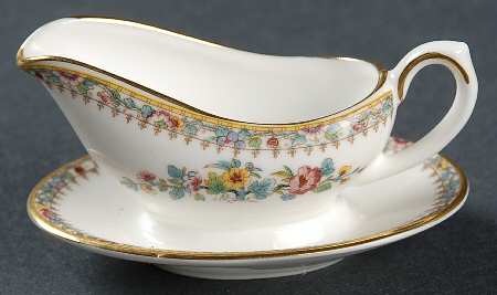 Ming Rose Miniature Gravy Boat & Attached Underplate