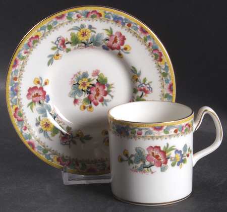 Ming Rose Flat Demitasse Cup & Saucer Set