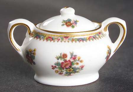 Ming Rose Miniature Sugar Bowl & Lid by Coalport