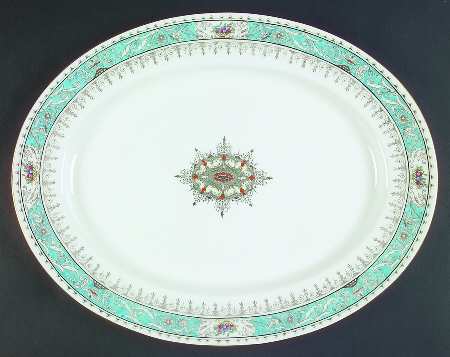 Montreal Turquoise 16" Oval Serving Platter