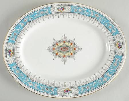 Montreal Turquoise 13" Oval Serving Platter