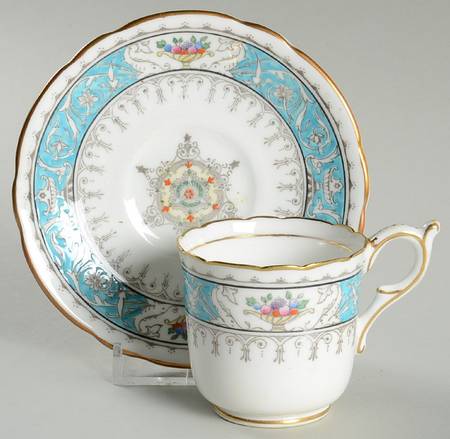 Montreal Turquoise Footed Demitasse Cup & Saucer Set